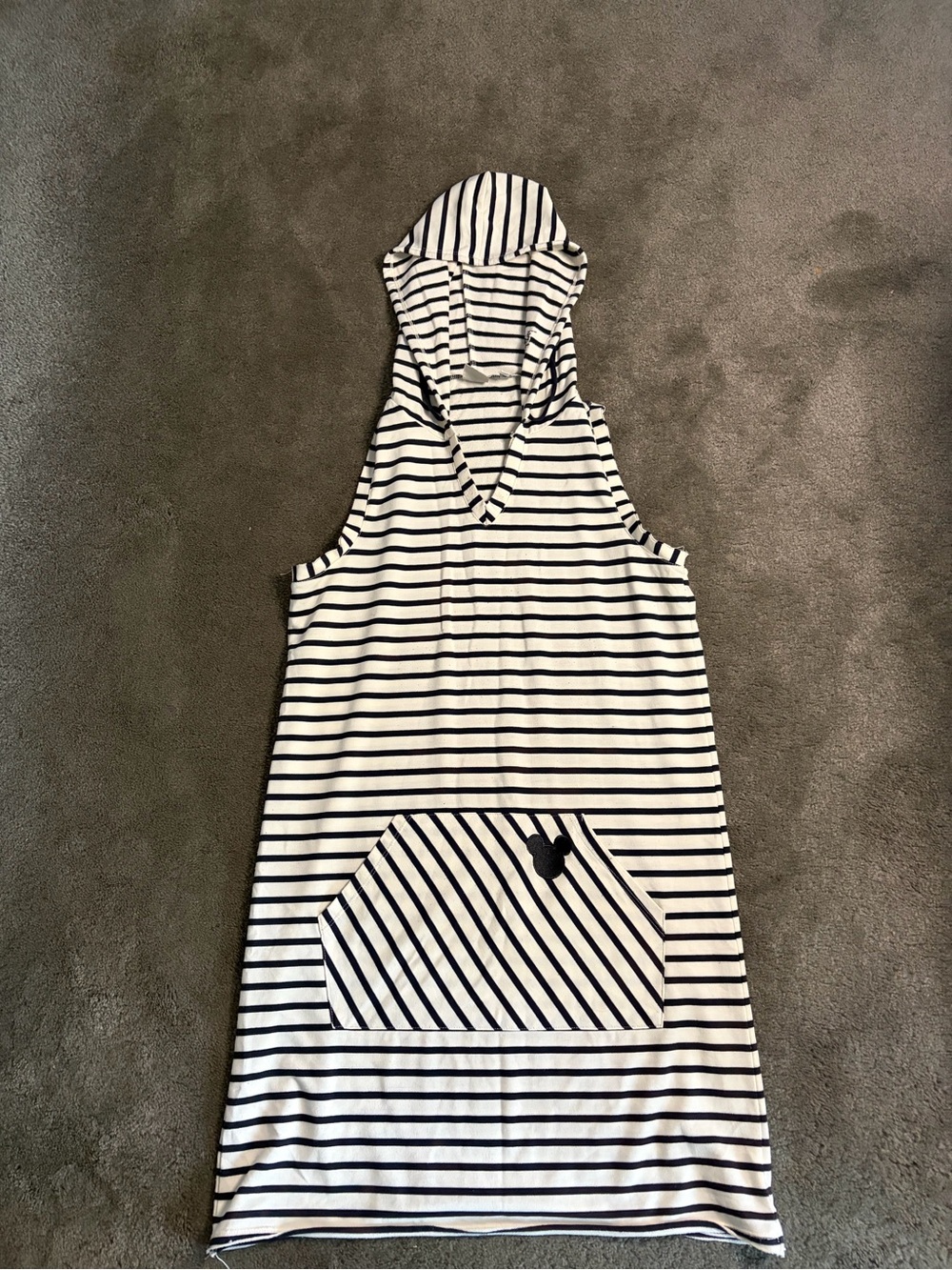 Junk Food Clothing White & Navy Striped woman’s beach hoodie sweatshirt Disney